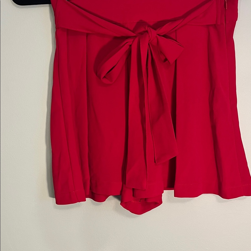 Zara Vibrant Red Shorts with Knot